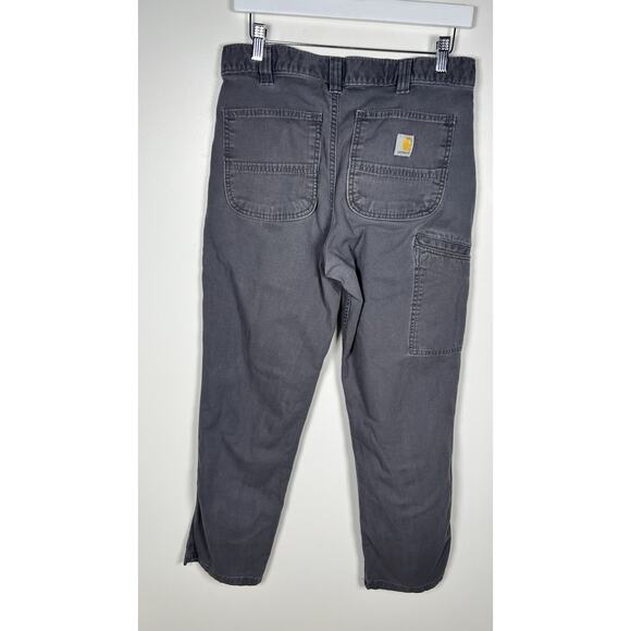 Carhartt Rugged Flex Relaxed Fit Canvas Work Pants Dark Gray Size 32x32 - Picture 2 of 11